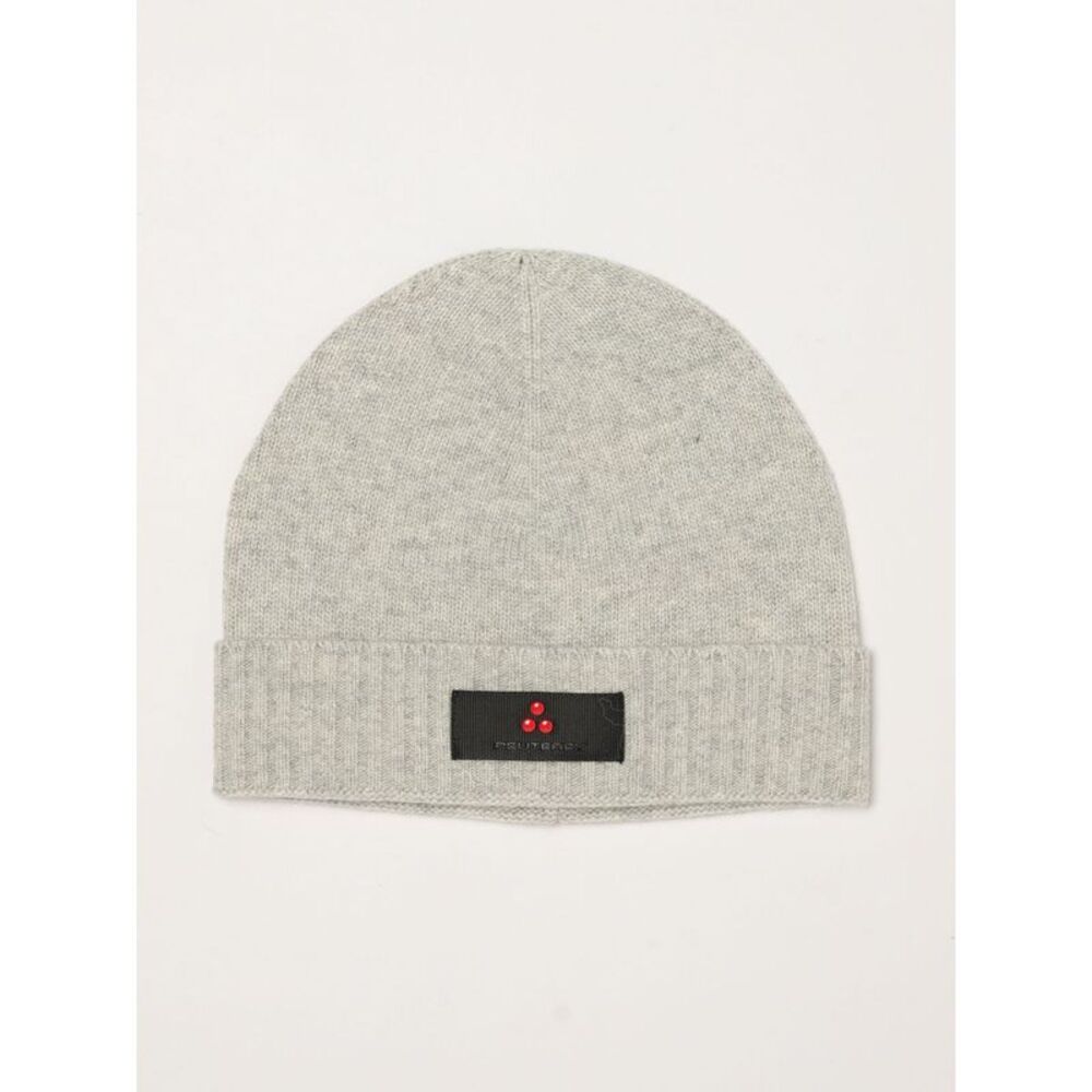 Peuterey Men Peuterey Wool And Cashmere Blend Beanie With Cuff And Logo Patch
